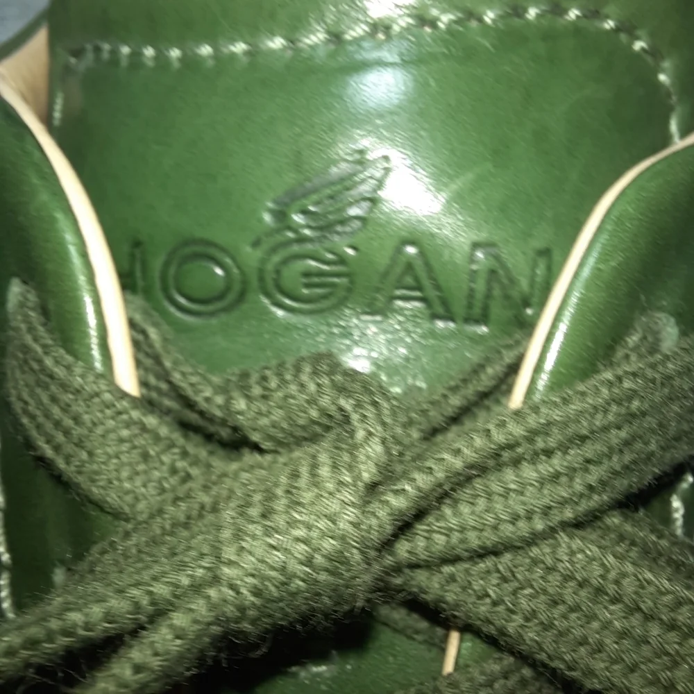 Hogan Olympia Rare Olive Green Italian  Leather Trainer Sneaker SZ EU 36